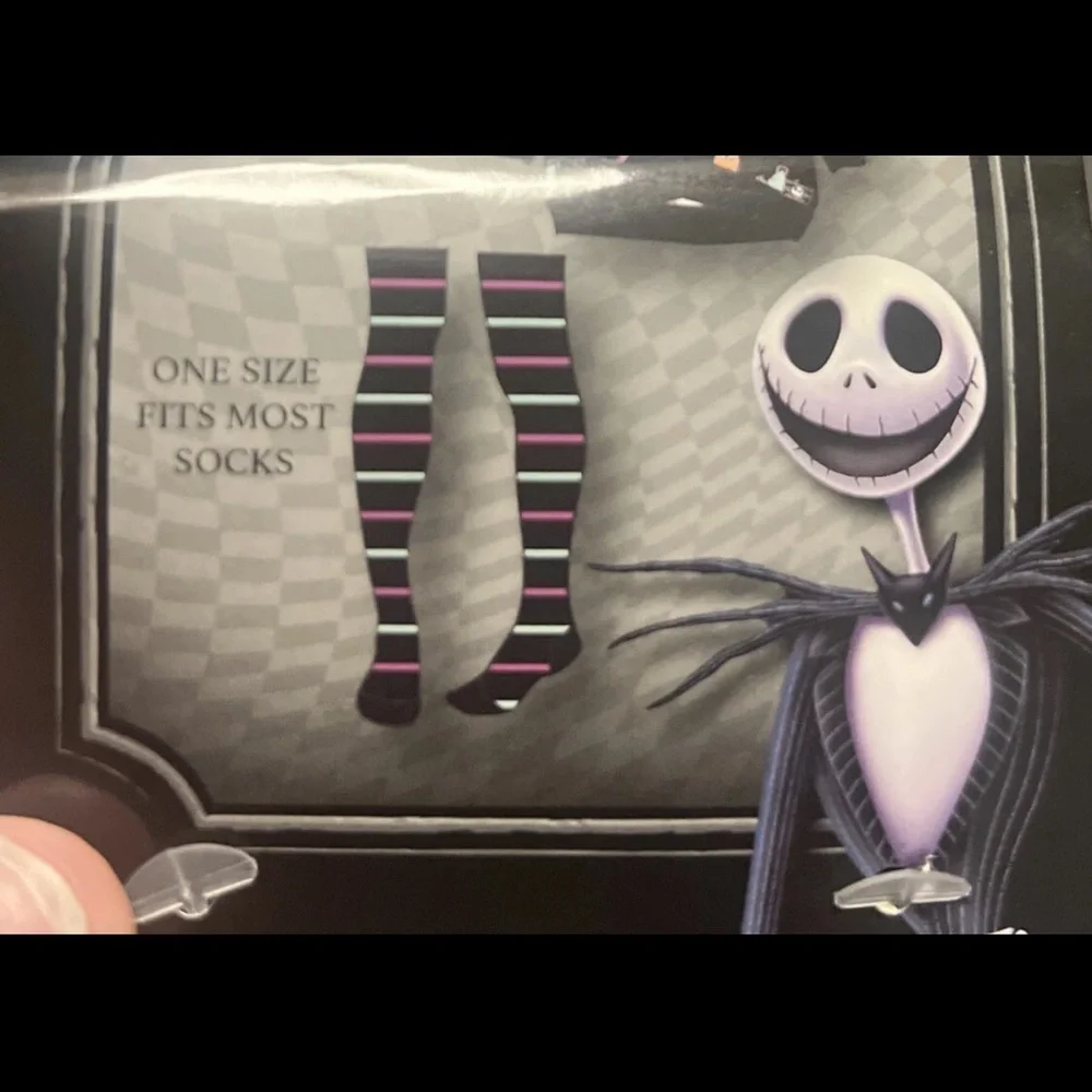 Disney Nightmare Before Christmas thigh-high socks with pink & light Green sripe